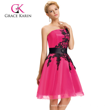 Grace Karin Nouvelle couleur Short One Shoulder Cocktail Deep Pink Robes de soirée Homecoming CL4288-2